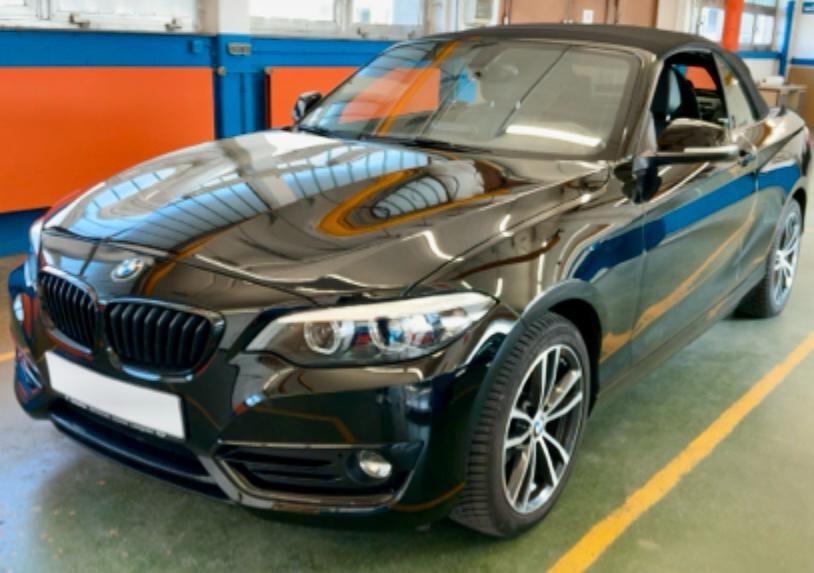BMW 218i Cabrio Sportline – 136CV – NAVY PRO – PELLE NAPPA – TAGLIANDATA