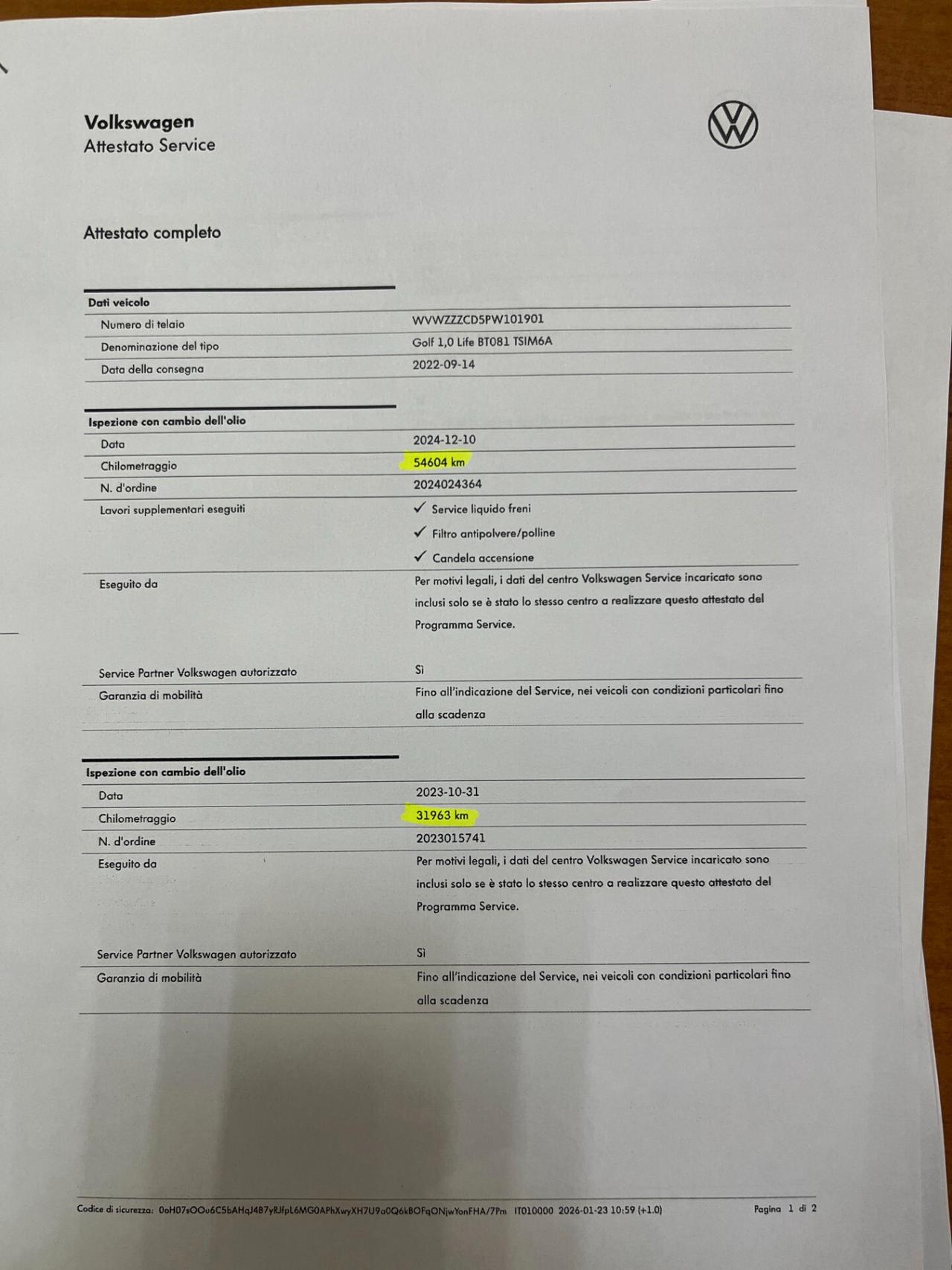 Volkswagen Golf 1.0 TSI EVO Life 09/2022