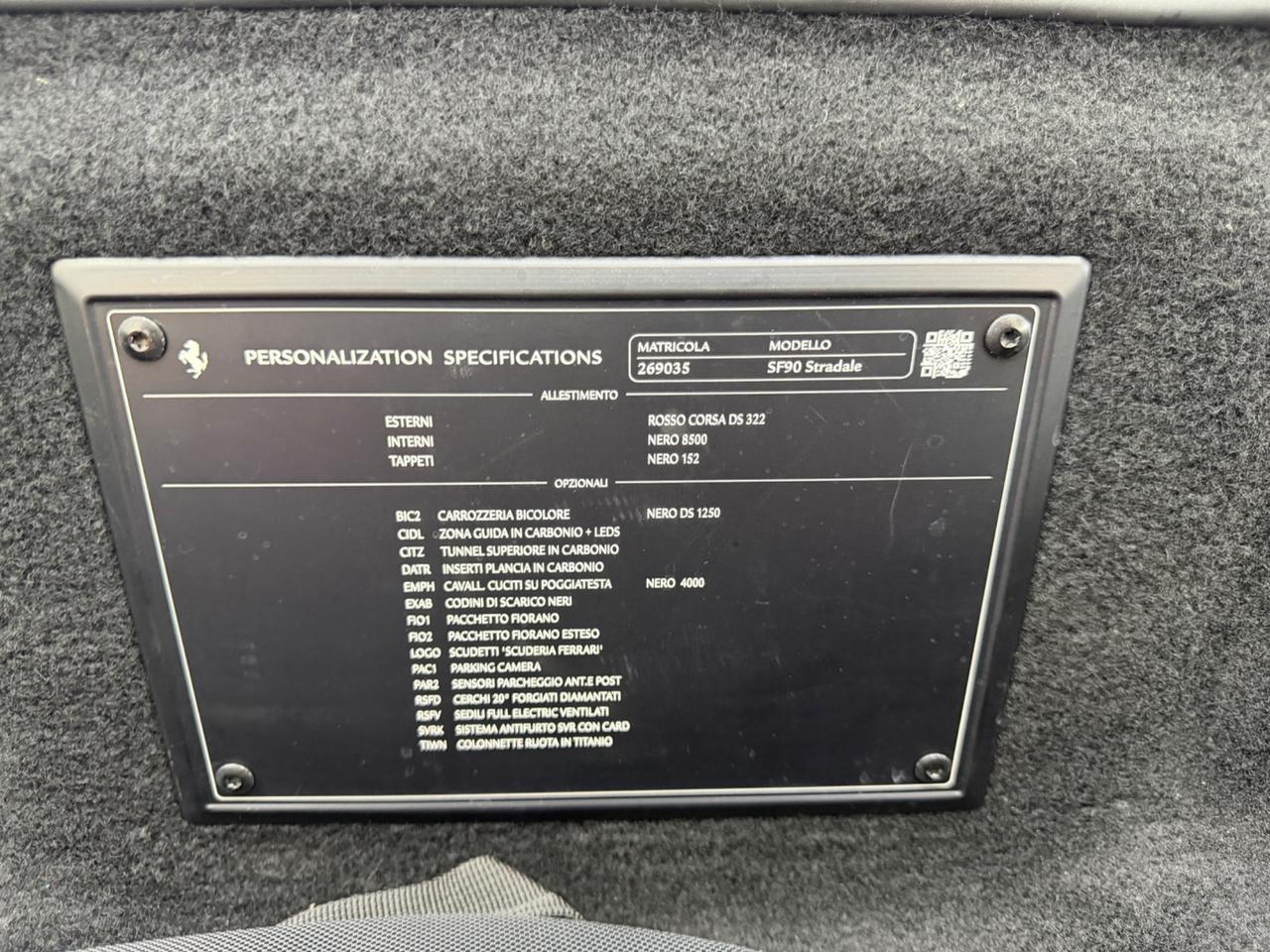 Ferrari SF90 Stradale ASSETTO FIORANO ESTESO ITALIANA