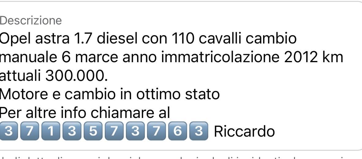 Opel Astra 1.7 CDTI 110CV 5 porte Elective