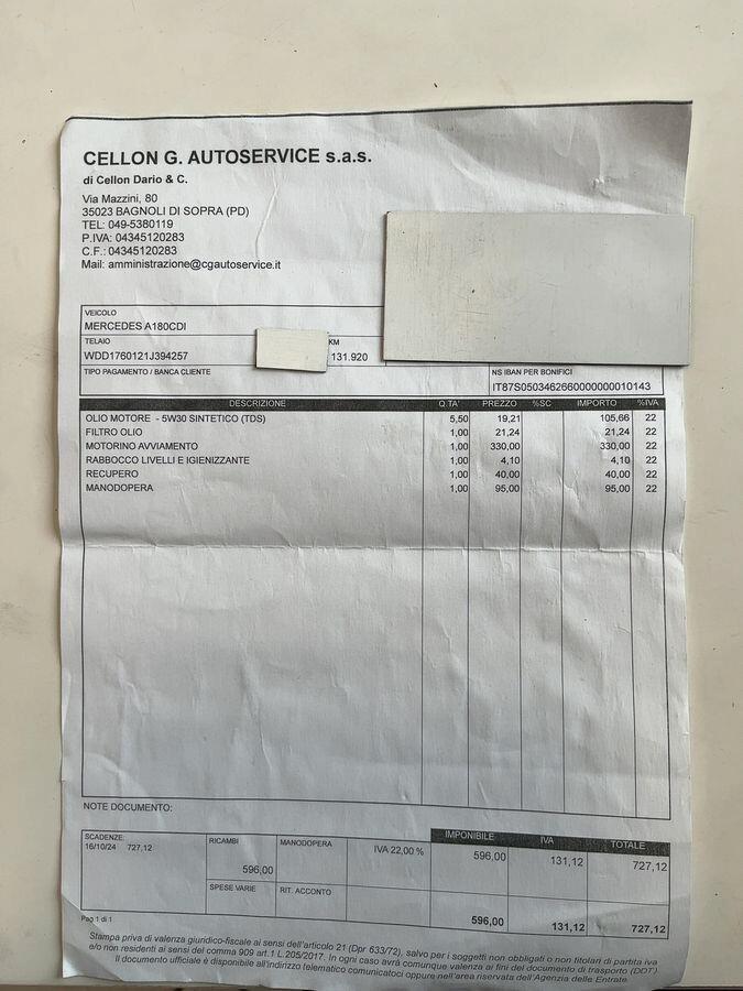 MERCEDES CLASE A 180 1.5 DIESEL - AUTOMATICA