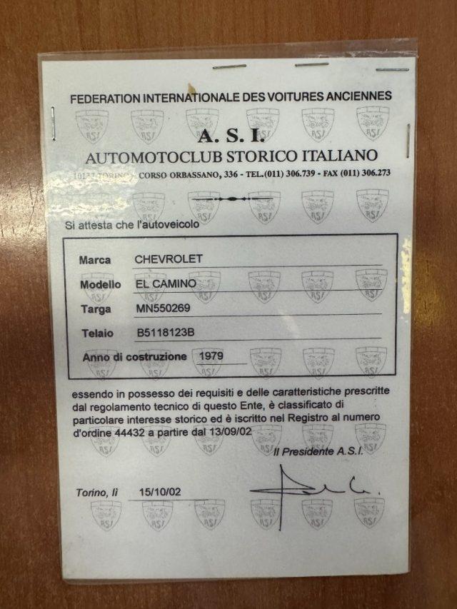 CHEVROLET El Camino 5.7 V8 Pick Up LS1 ***Iscritta Asi***