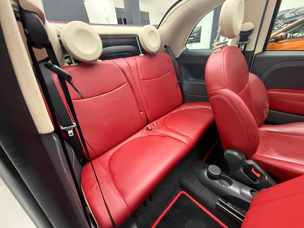 Fiat 500 1.4 16V Lounge Pelle rossa Bianco perla