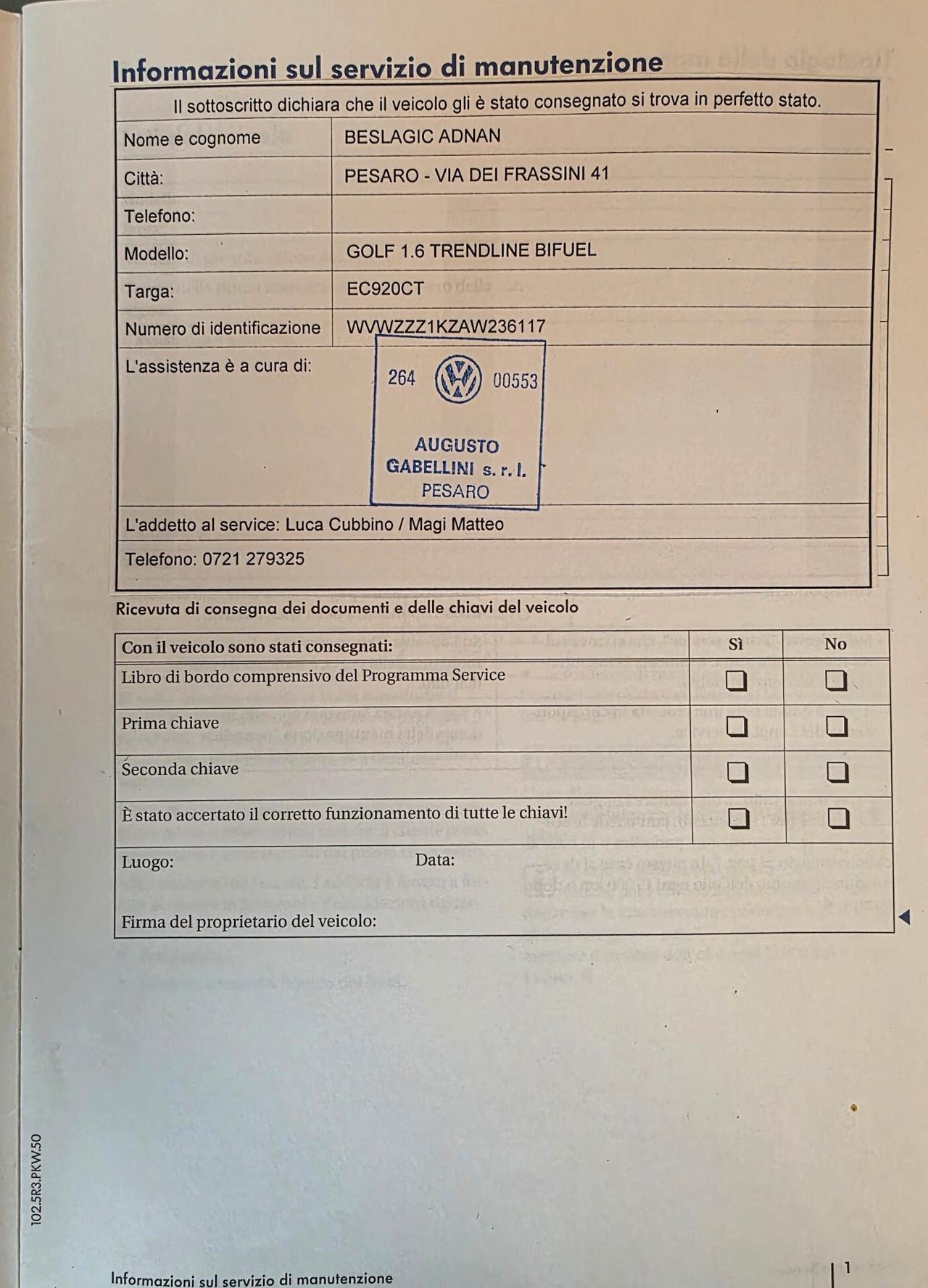 Volkswagen Golf Plus 1.6 Trendline Bifuel