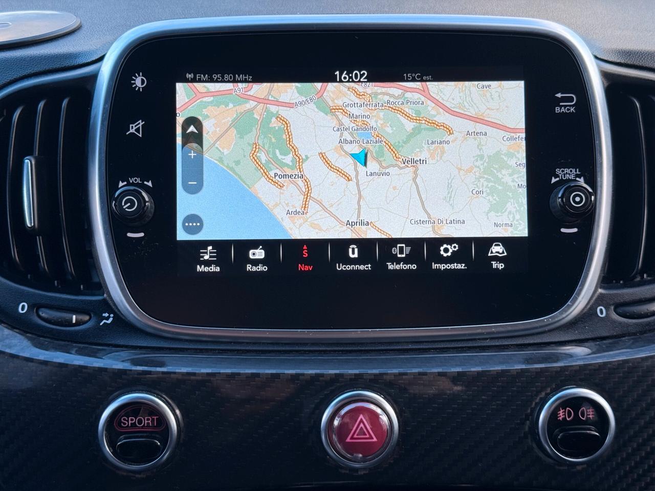 Abarth 595 1.4 Turbo T-Jet 180 CV Competizione CARBONIO SABELT FULL UNI PRO TAGLIANDI CERT