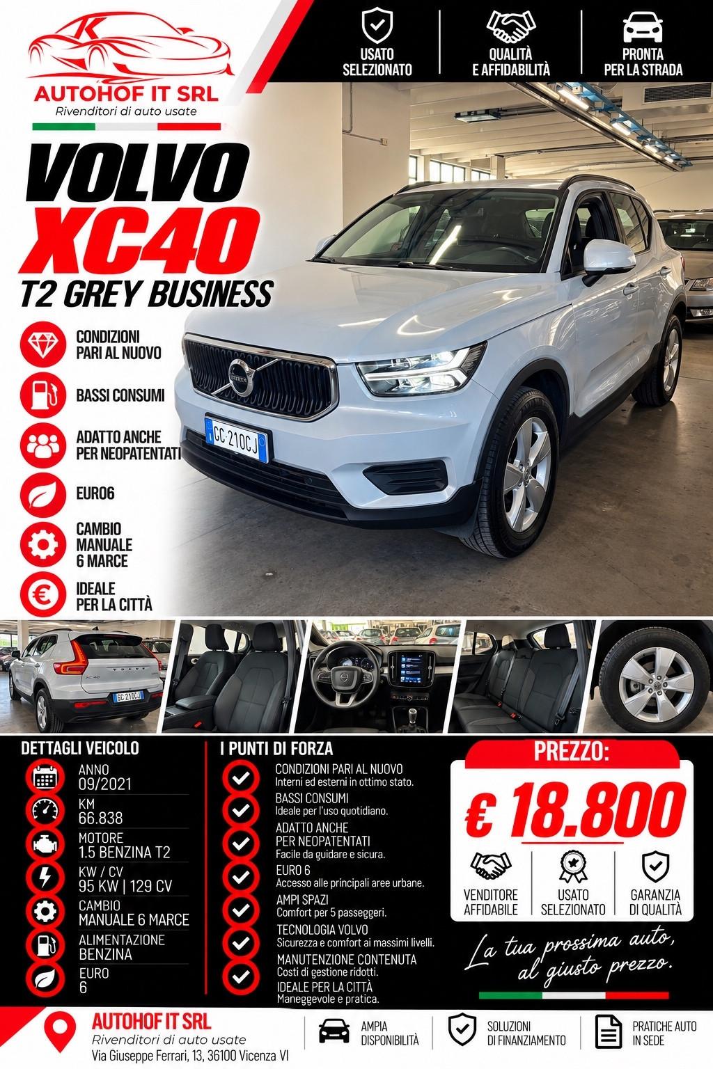 Volvo XC40 1.5 BENZ T2 GREY|PARI AL NUOVO|