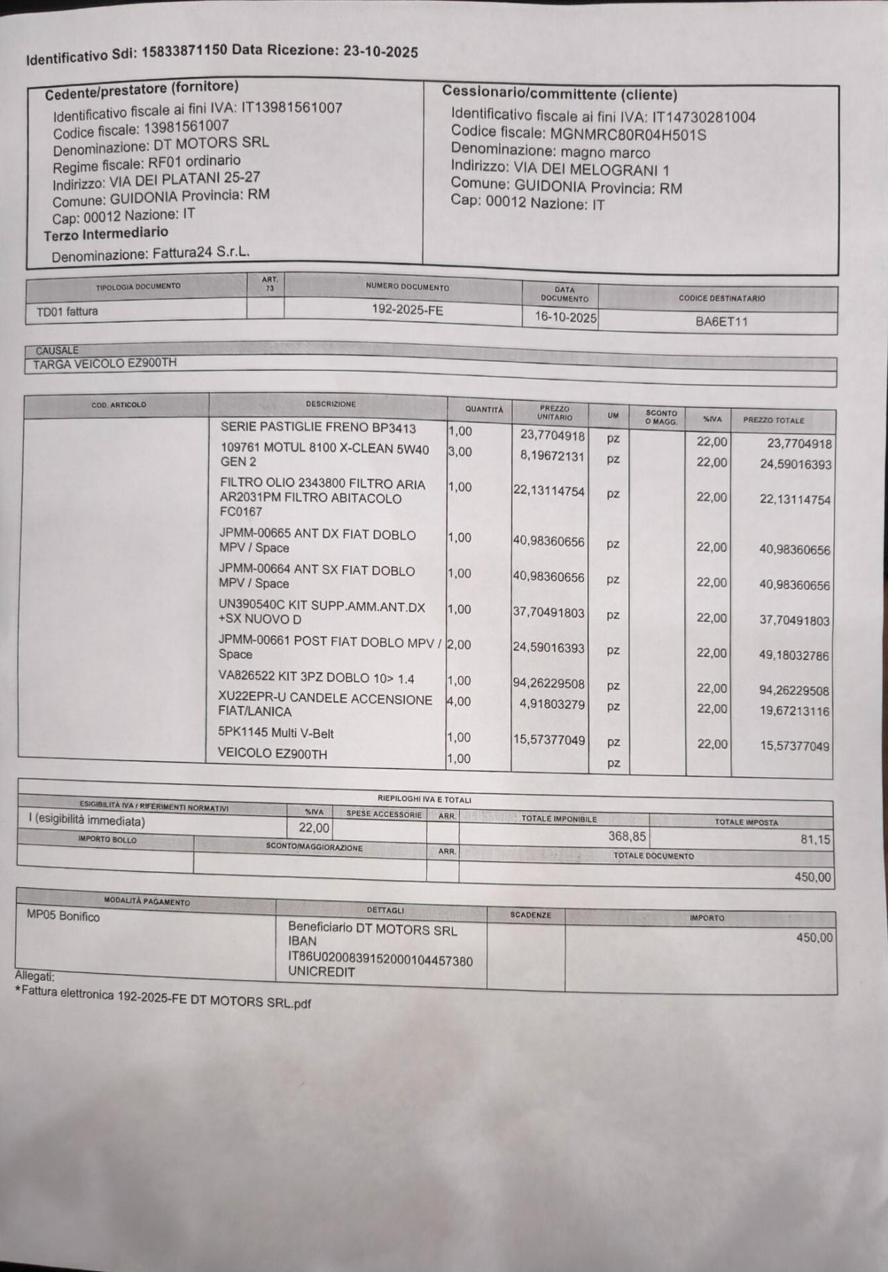 Fiat Doblo Doblò 1.4 16V Easy 7 POSTI