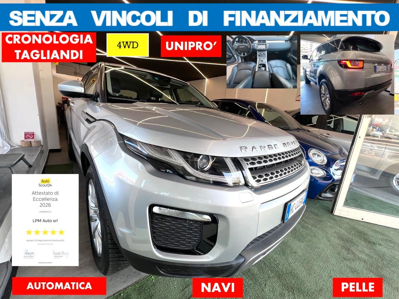Land Rover Range Evoque 2.0 TD4 150CV AZIENDALE CON CRONOLOGIA TAGLIANDI