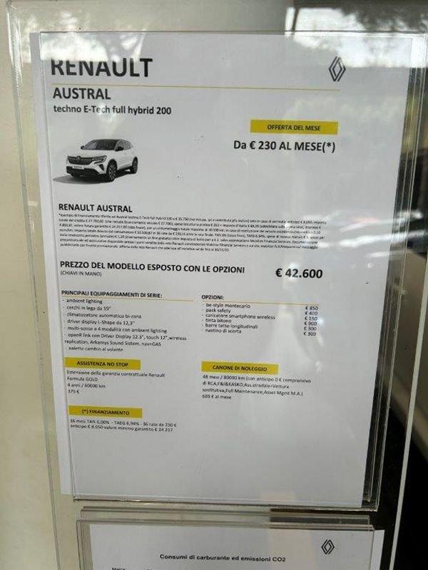 Renault Austral 1.2 E-Tech full hybrid 200cv Techno Auto 1.2 E-Tech full hybrid Techno 200cv auto