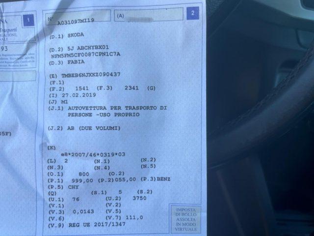 SKODA Fabia 1.0 MPI 75 CV Twin Color