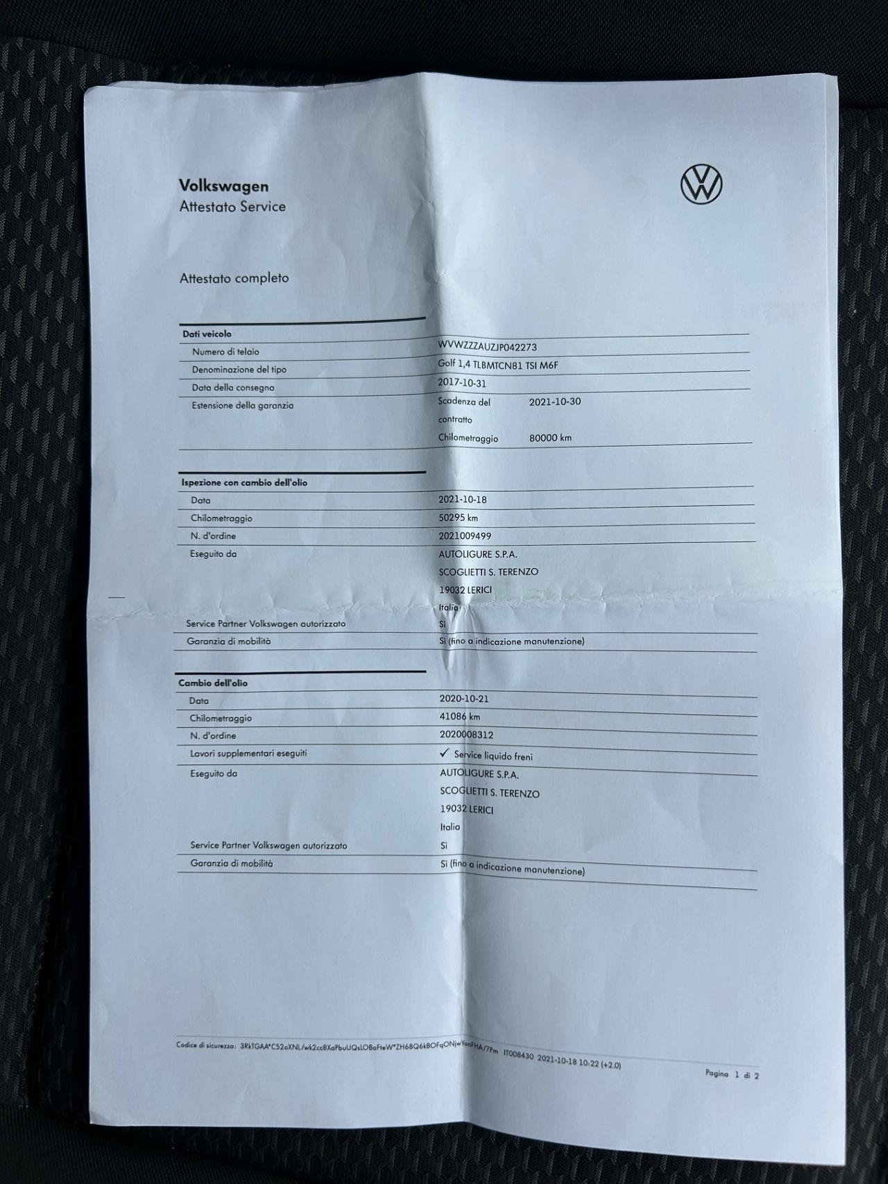 Volkswagen Golf 1.4 TGI DSG 5p. Executive neopatentati