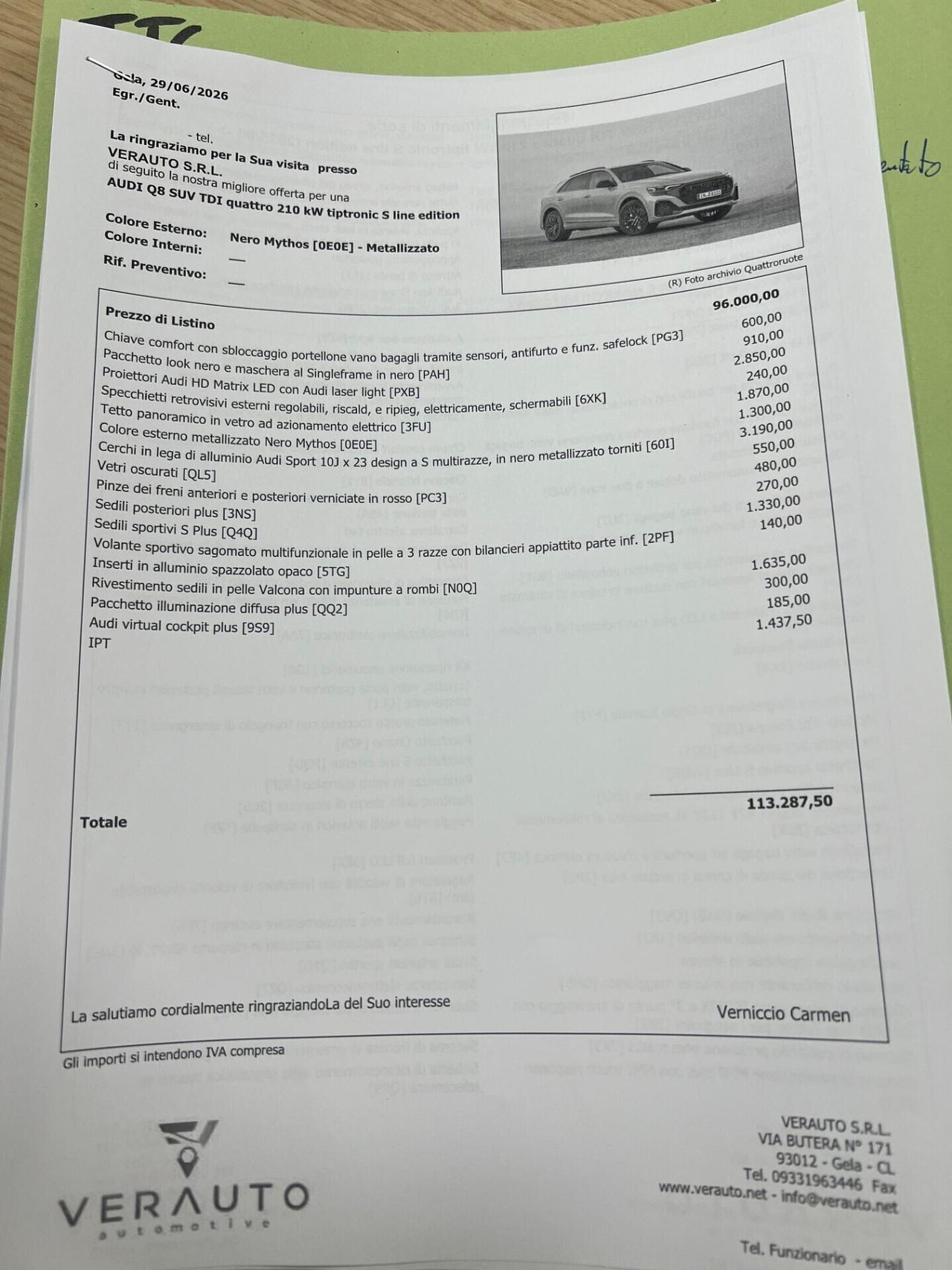 Audi Q8 SUV TDI quattro 286Cv tiptronic S line edition - possibilità noleggio no scoring