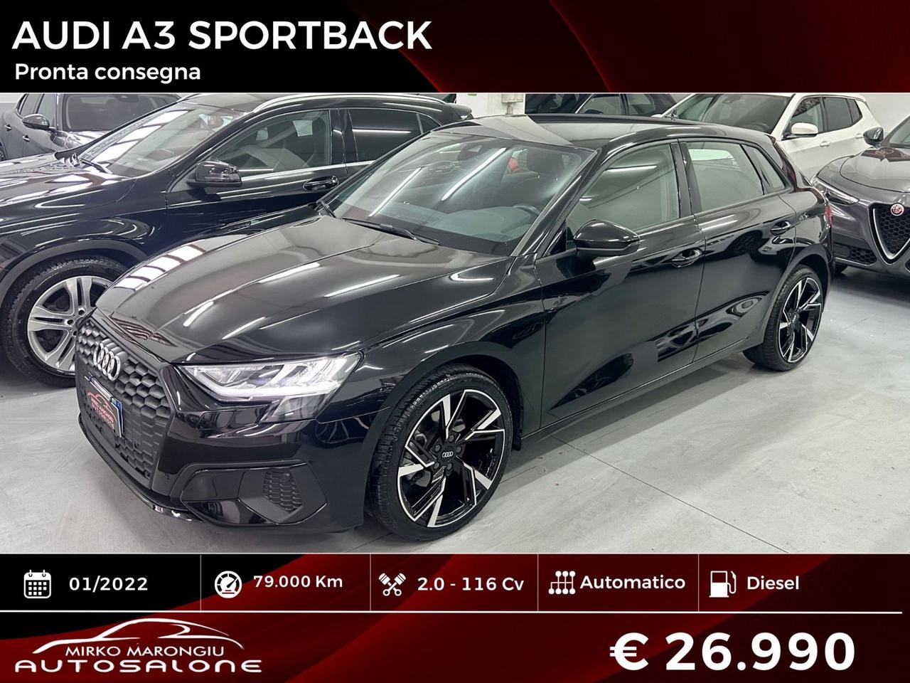 Audi A3 SPB 30 TDI S tronic Advanced FINANZIABILE