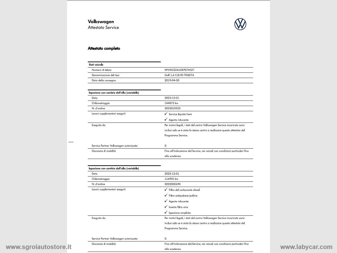 VOLKSWAGEN Golf 1.6 TDI 115CV DSG 5p. Business BMT