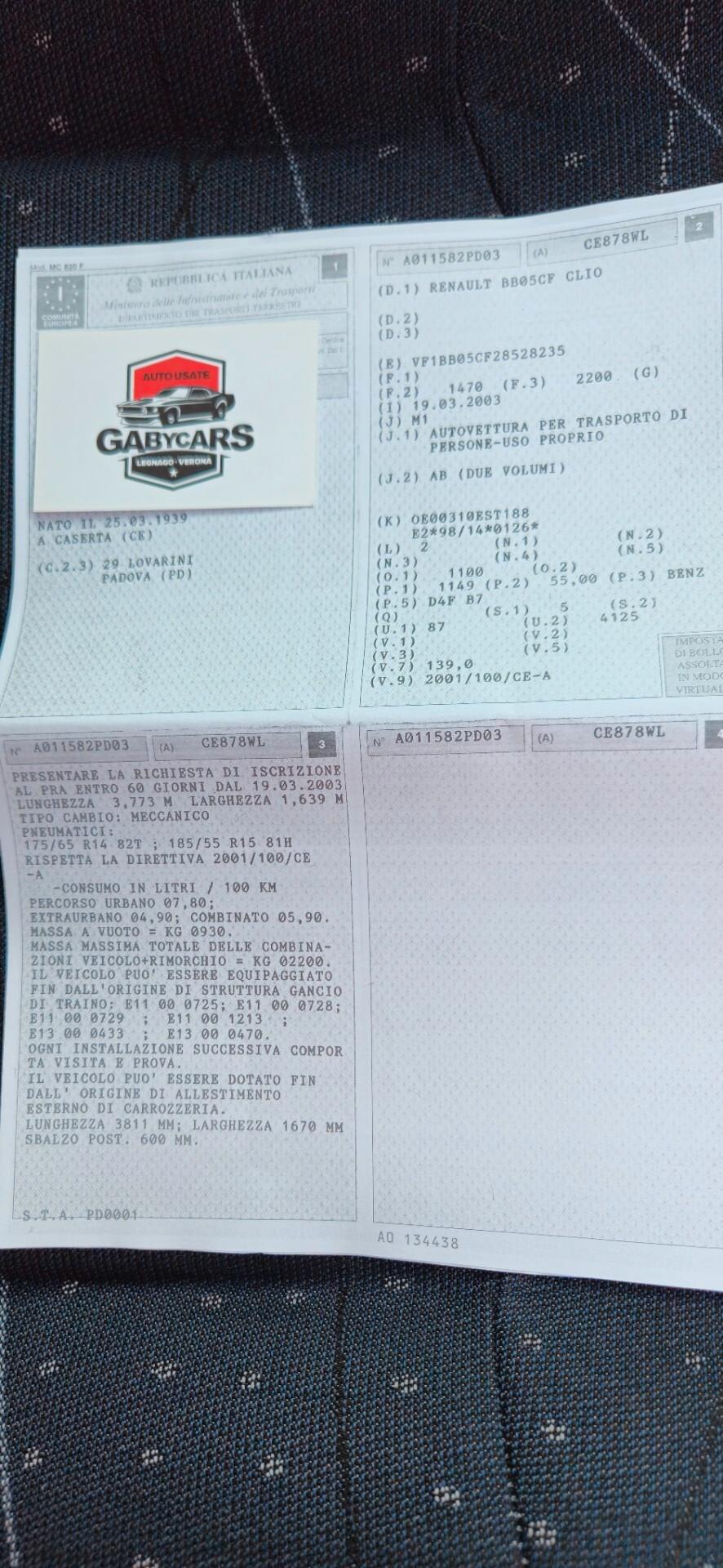 Renault Clio 1.2 Benzina 75cv