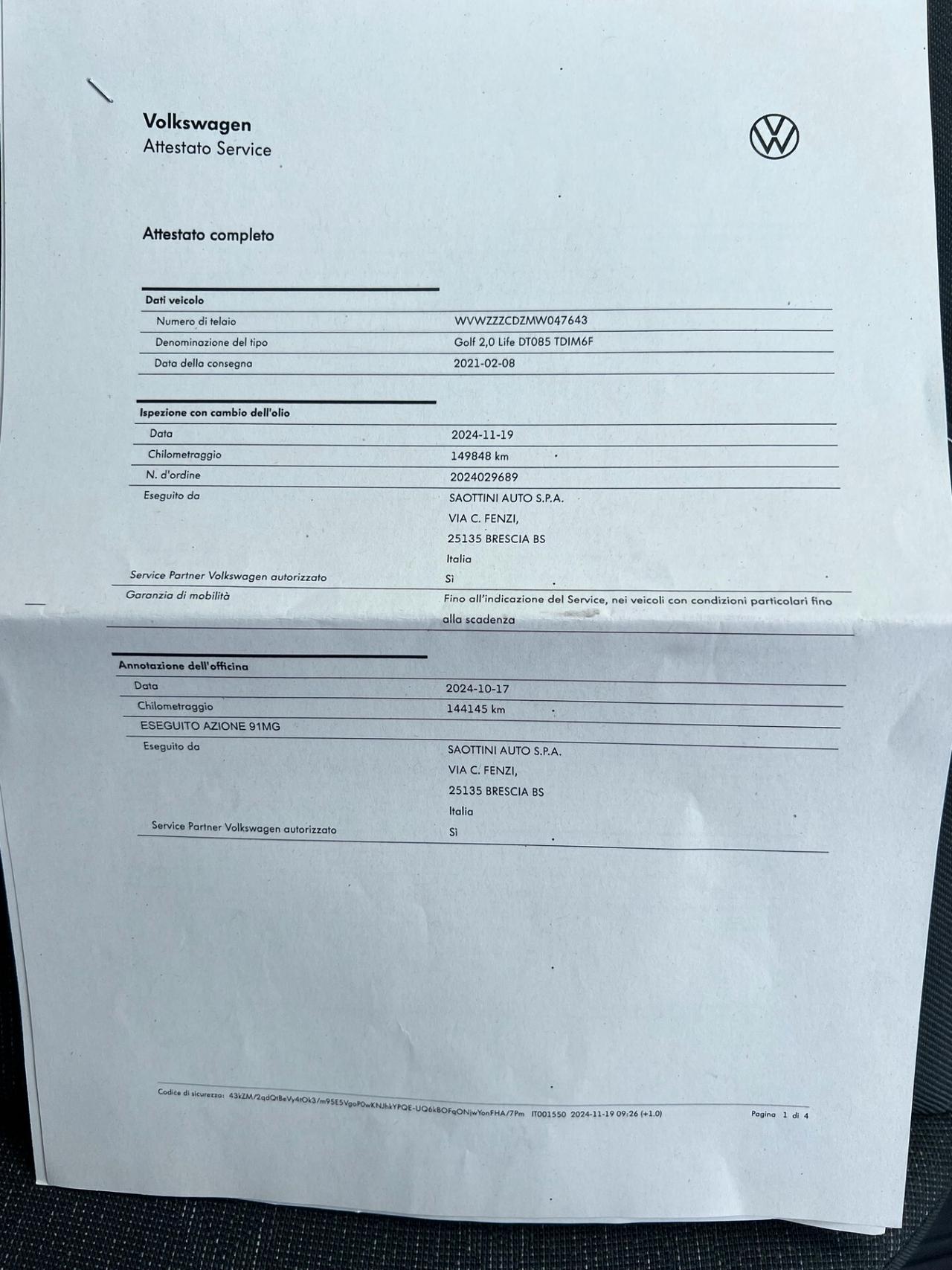 Volkswagen Golf VIII 8 2.0 tdi Life 115cv VIRTUAL/LED/NAVI PERFET.