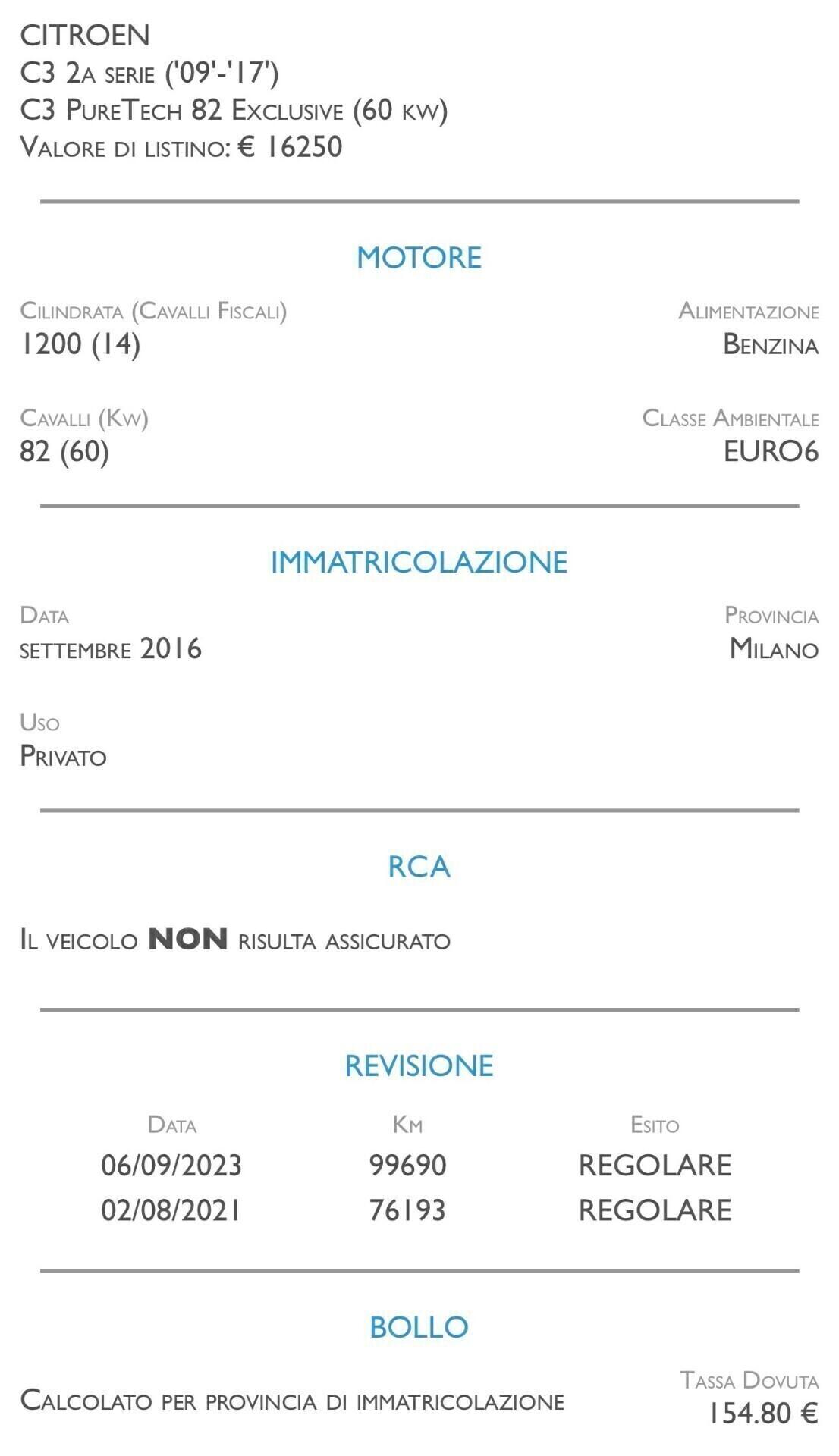 Citroen C3 PureTech 82 Monna Lisa - NEOPATENTATI