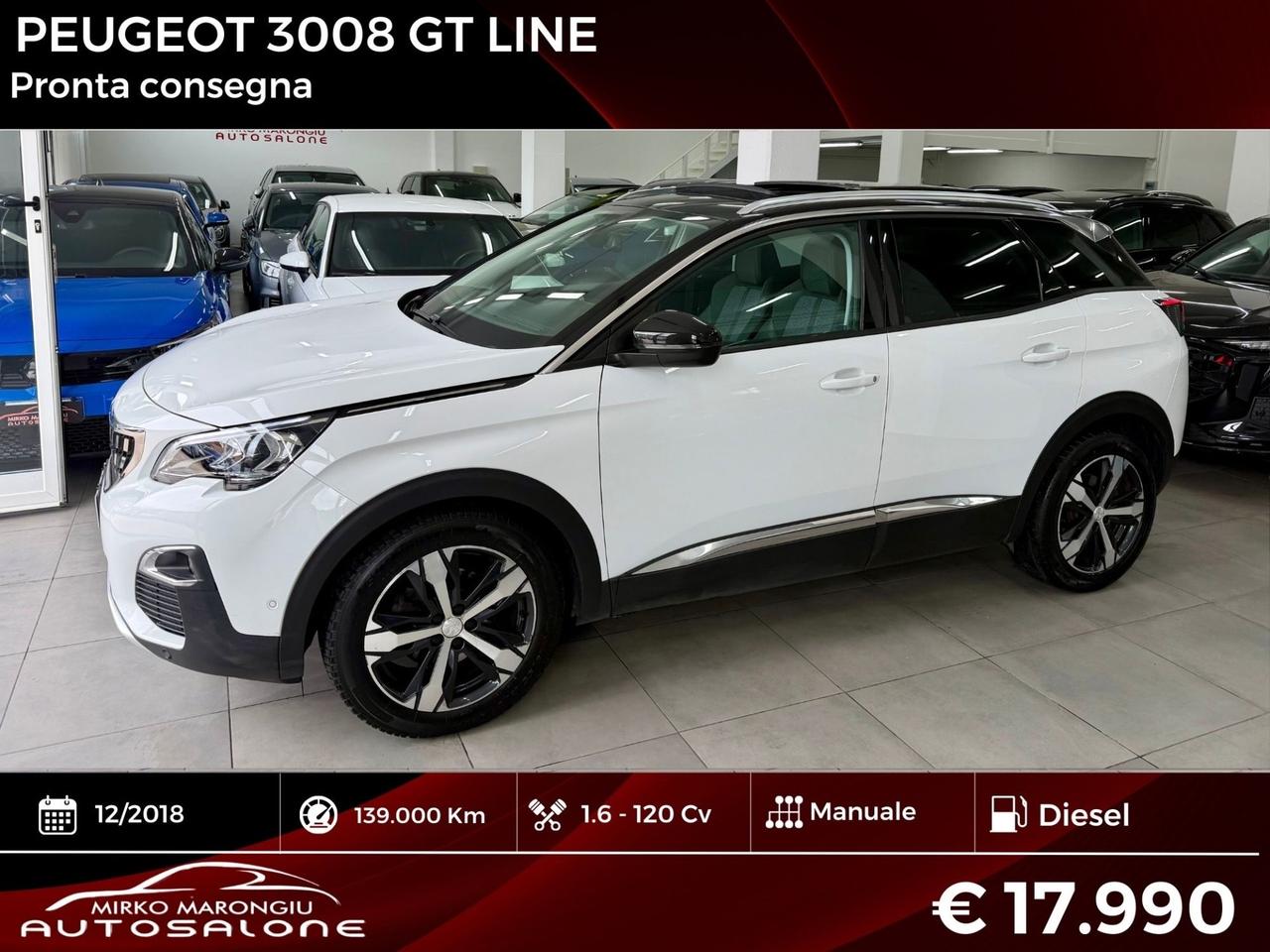 Peugeot 3008 BlueHDi 120 S&S GT Line FINANZIABILE