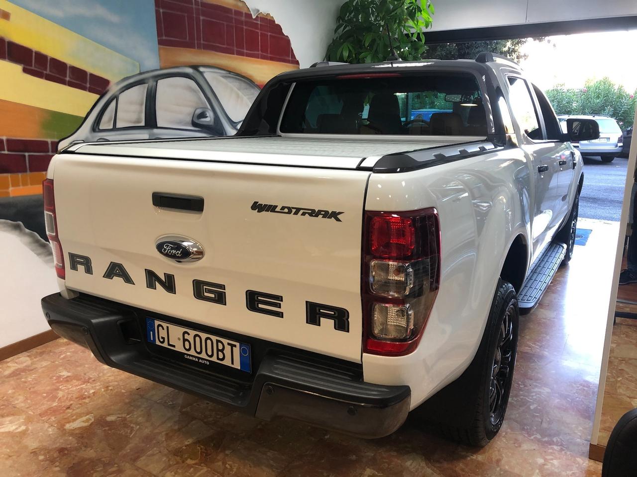 FORD RANGER WILDTRAK 2.0 TDI 4X4 AUT. BIANCO PELLE NERA C.L.DA 18" NAVI KAMERA SOLO 1000 KM