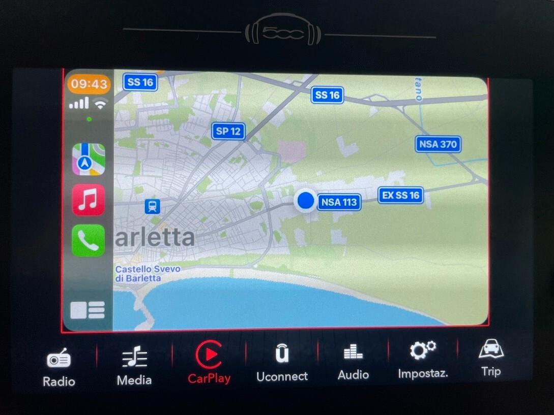 500 1.2 Lounge SCHERMO DA 7 COME NUOVA