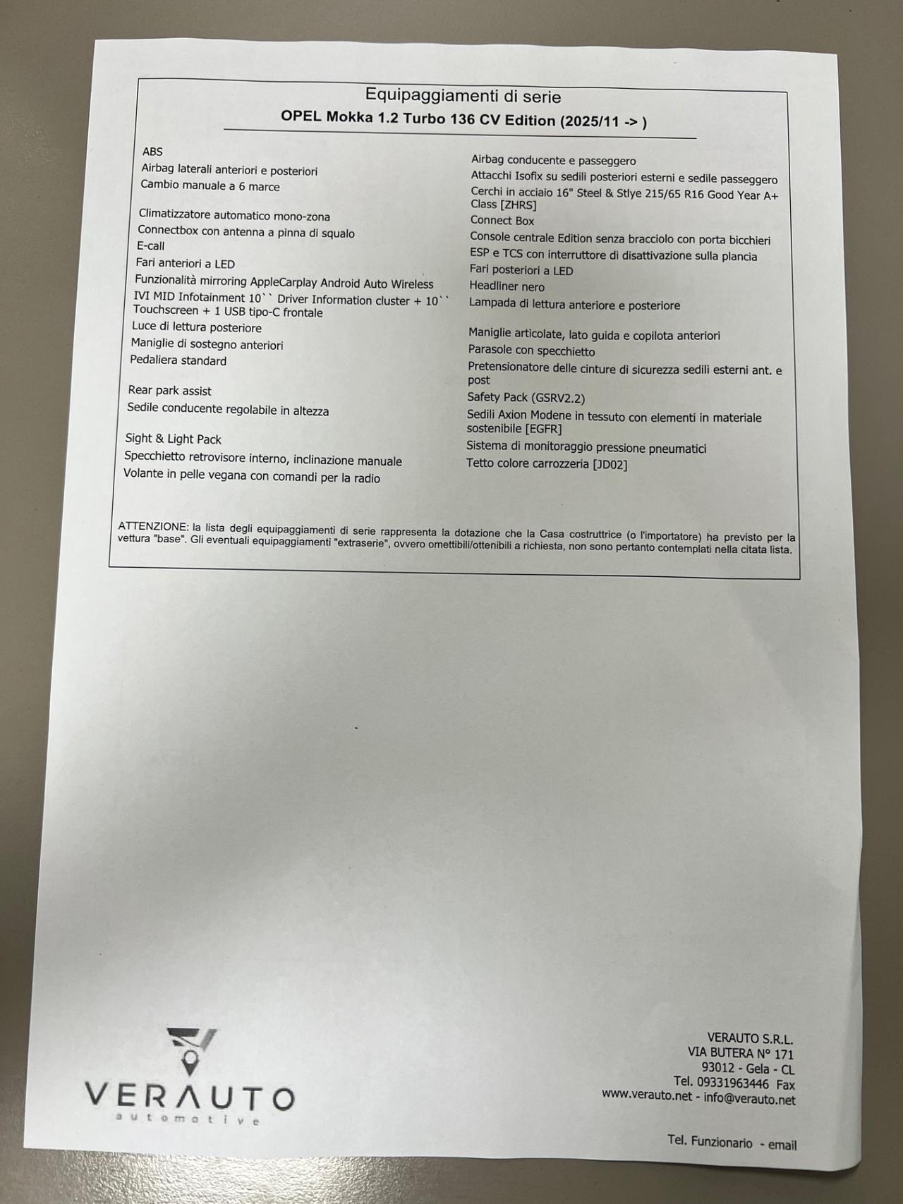Opel Mokka 1.2 Turbo 136 CV Edition - possibilità noleggio no scoring