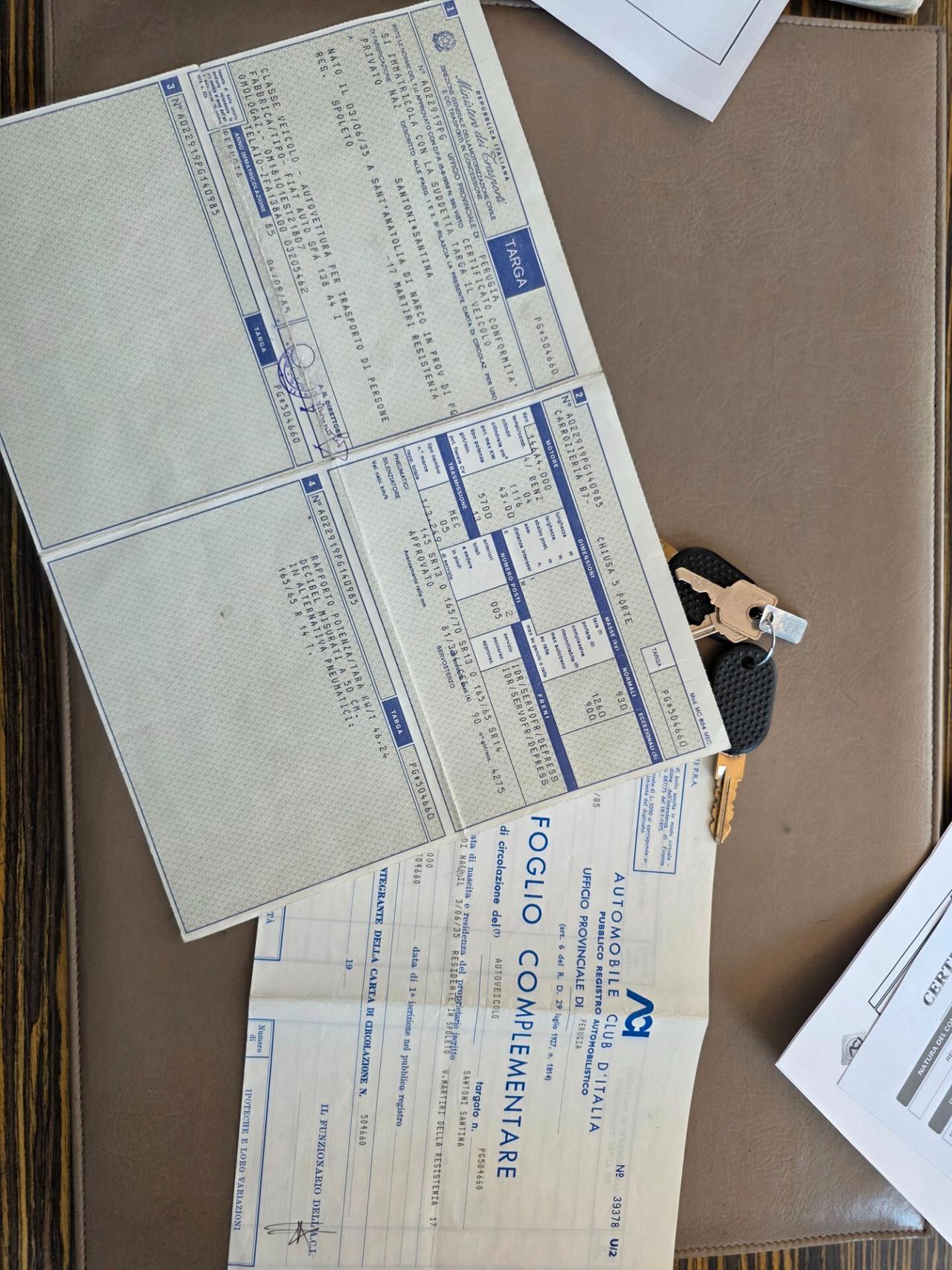 Fiat Ritmo 60 5 porte S 49.000 km UNICAPROPRIETARIA