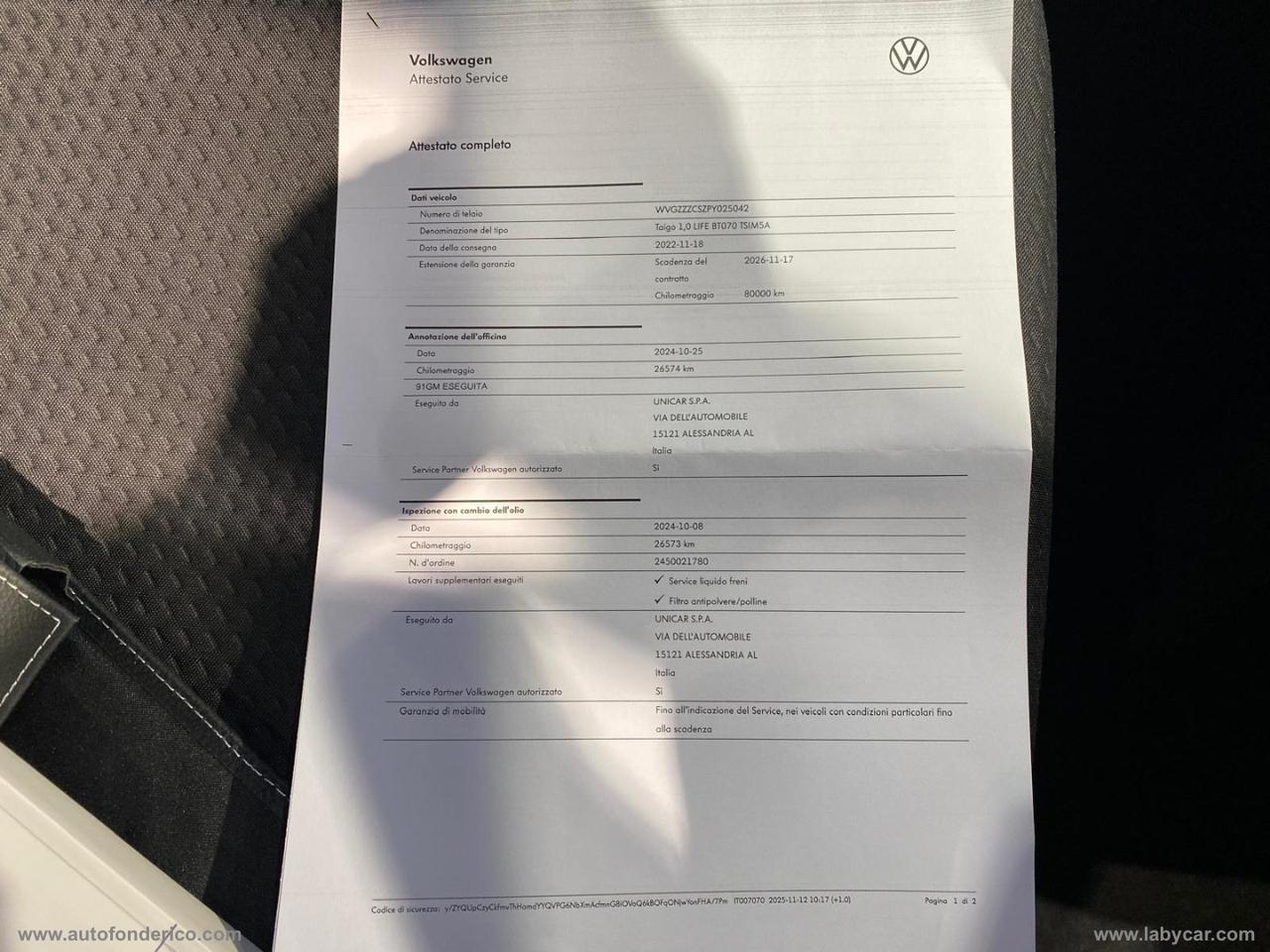 VOLKSWAGEN Taigo 1.0 TSI Life