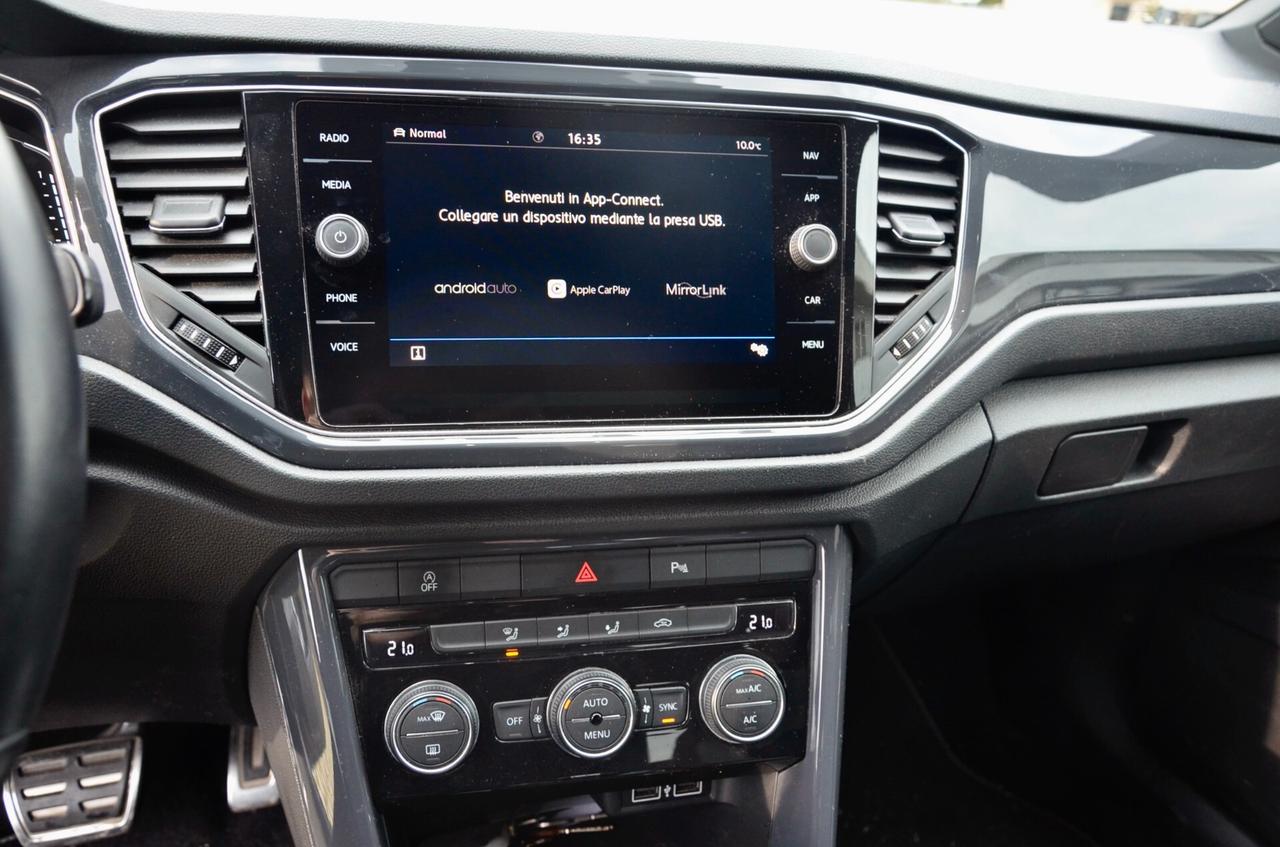 VOLKSWAGEN T-ROC 2.0 TDI R-LINE 4MOTION 150cv DSG, UFF ITALIANA, SERVICE VW, FULL LED, NAVI, LUCI AMBIENTE, 19", PERMUTE