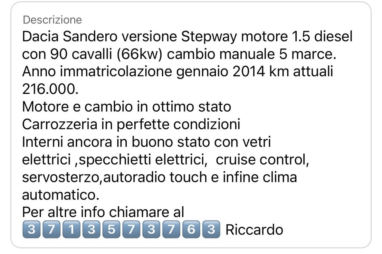 Dacia Sandero Stepway 1.5 dCi 8V 90CV