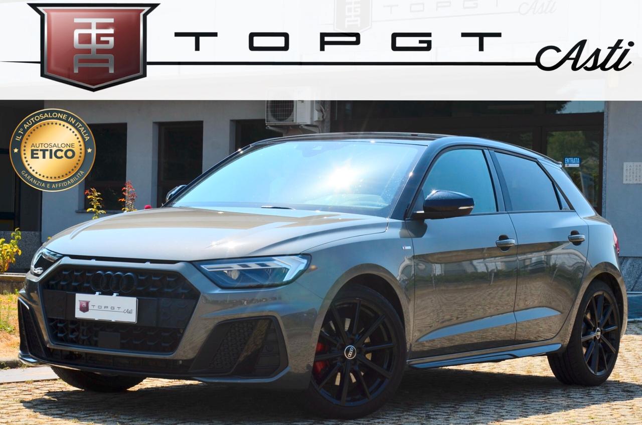 AUDI A1 SPORTBACK 1.5 TFSI 150cv S-TRONIC IDENTITY BLACK S-LINE INT-EXT, UNICOPROPRIETARIO, EURO 6D, UFF ITALIANA, SERVICE AUDI, FULL LED, RETROCAMERA, PERMUTE