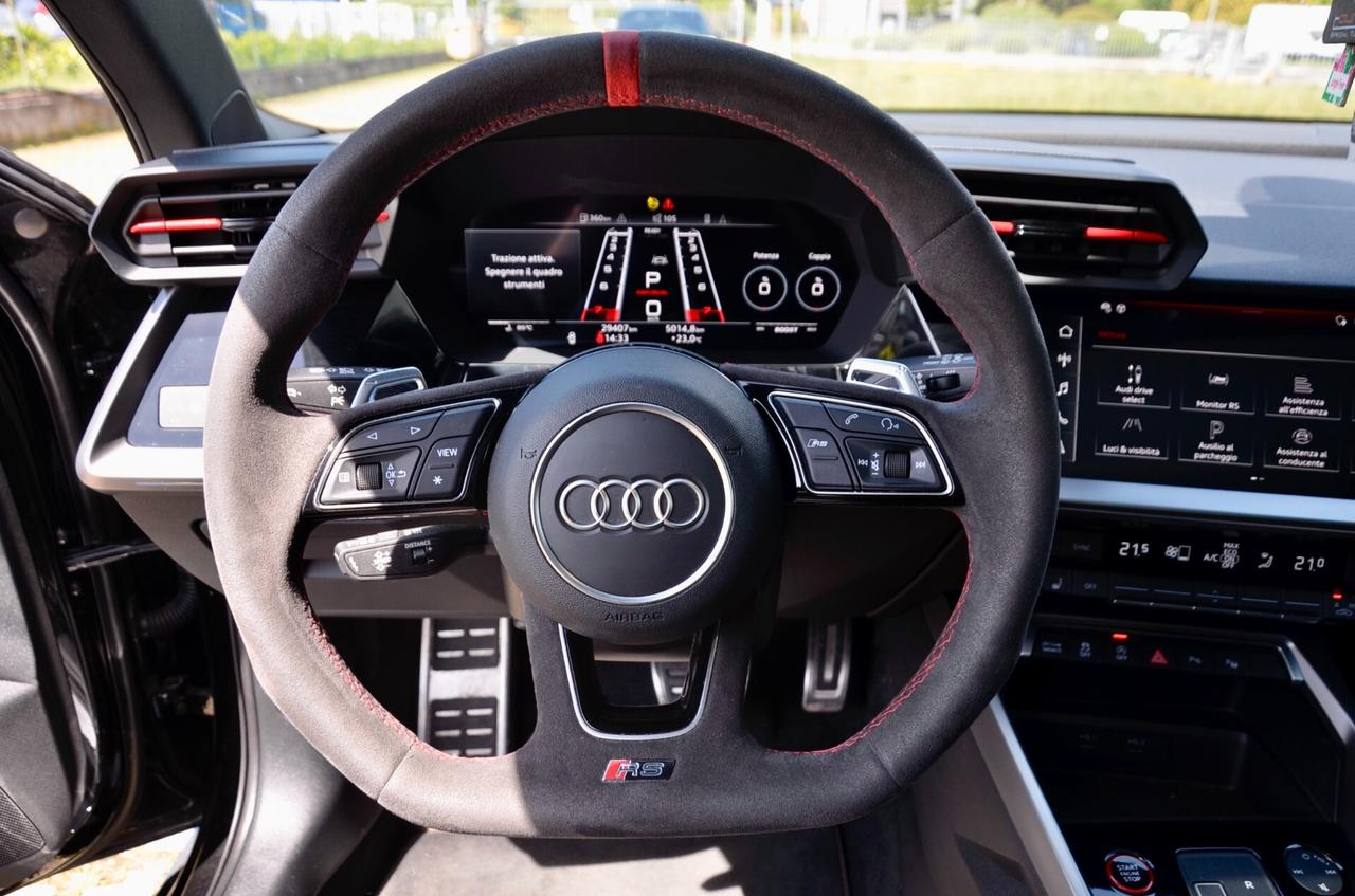 AUDI RS3 SPORTBACK 2.5 TFSI QUATTRO 400cv S-TRONIC, BOLLO E SUPER 2/27, UNICOPROPRIETARIO, TETTO, DYNAMIC PACK, MILLTEK, MATRIX, PERMUTE
