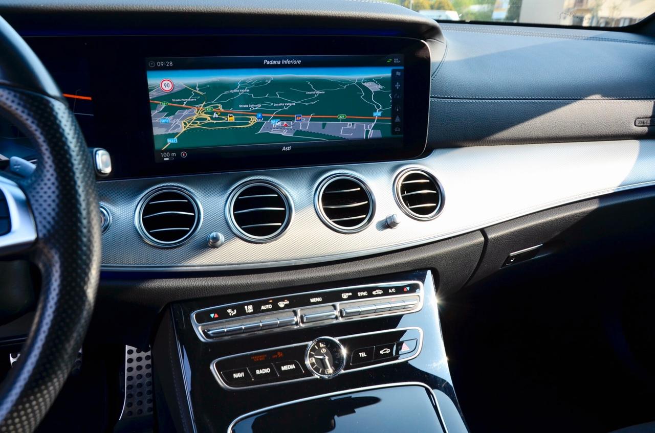 MERCEDES-BENZ E 220d PREMIUM AMG LINE 194cv AUTO, UFF ITALIANA, SERVICE MERCEDES, EURO 6C, HI-FI BURMESTER, MULTIBEAM, RETRO 360°, PERMUTE