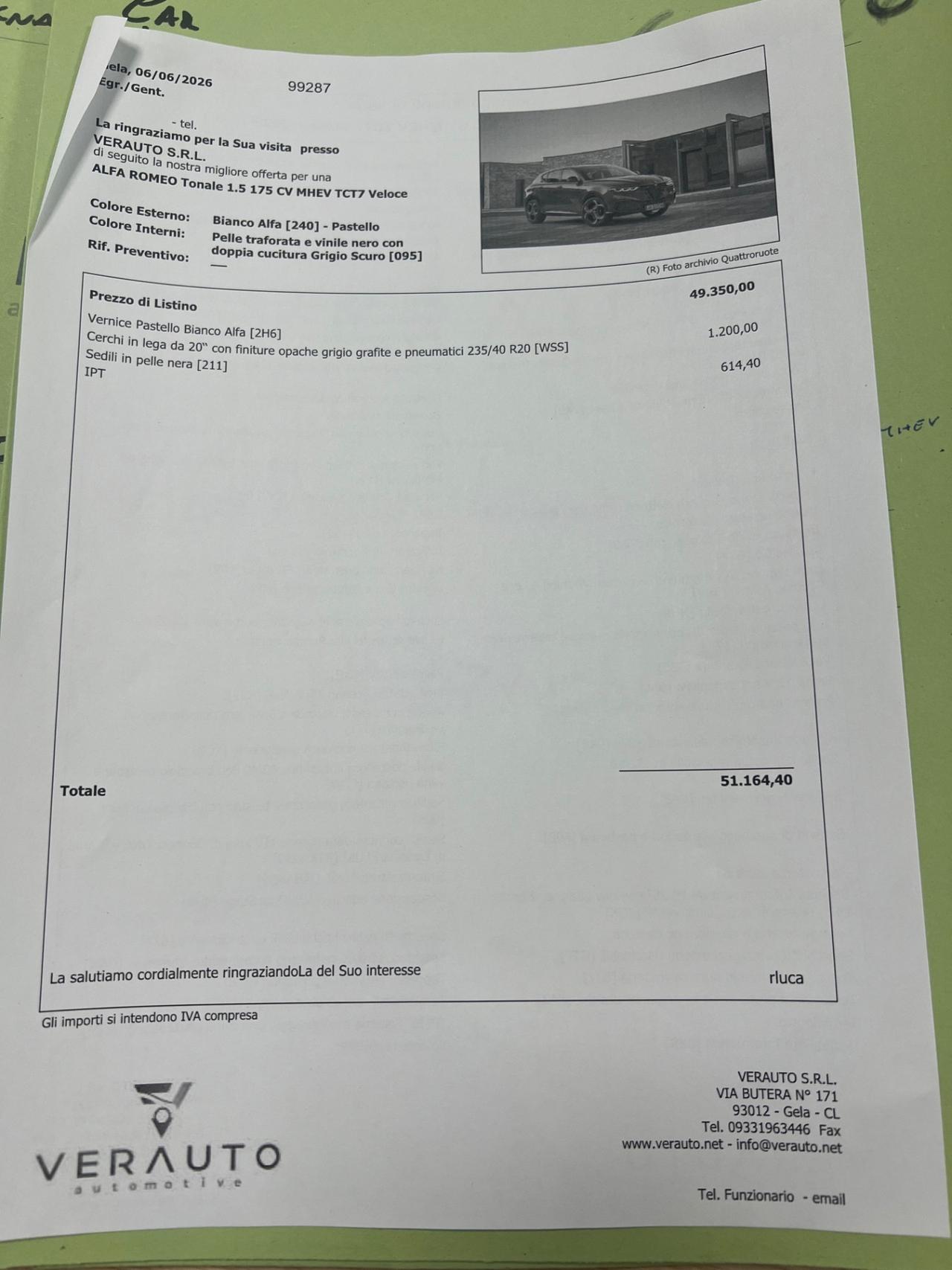 Alfa Romeo Tonale 1.5 175 CV MHEV TCT7 Veloce - possibilità noleggio no scoring