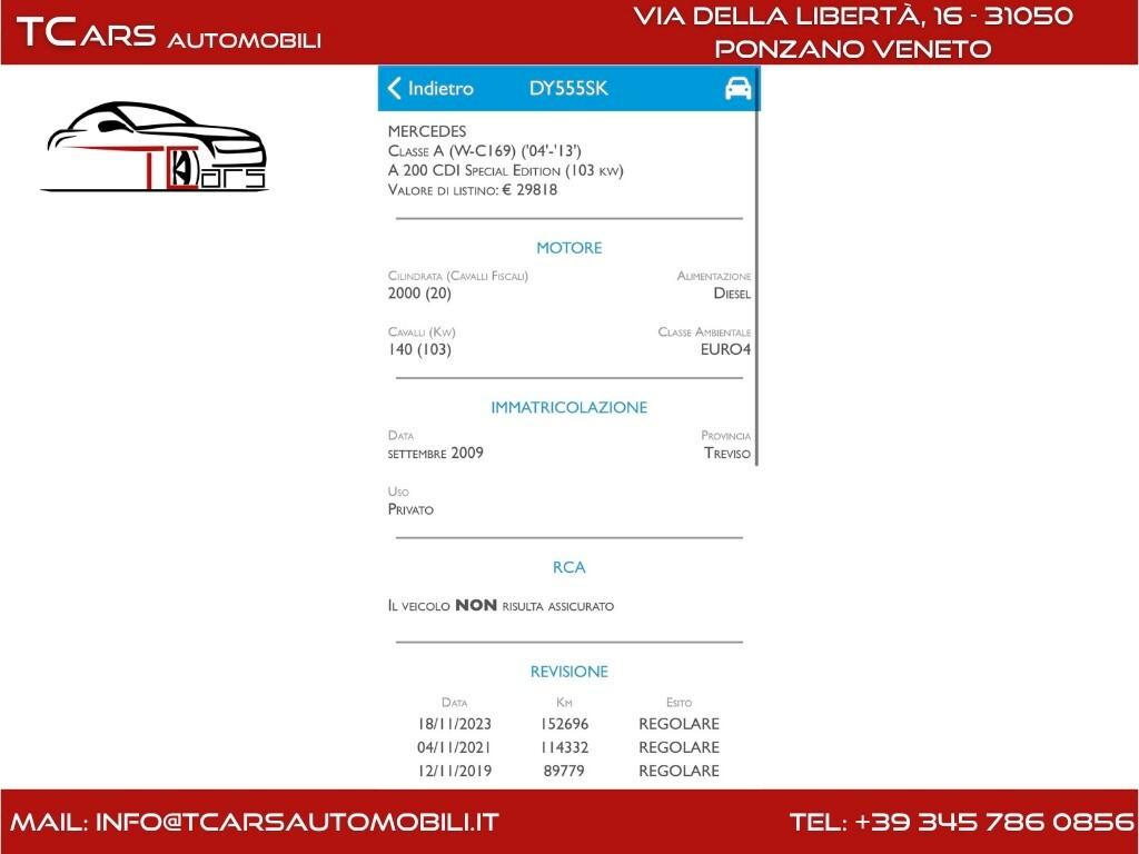 MERCEDES A200 CAMBIO AUTOMATICO TETTO APRIBILE