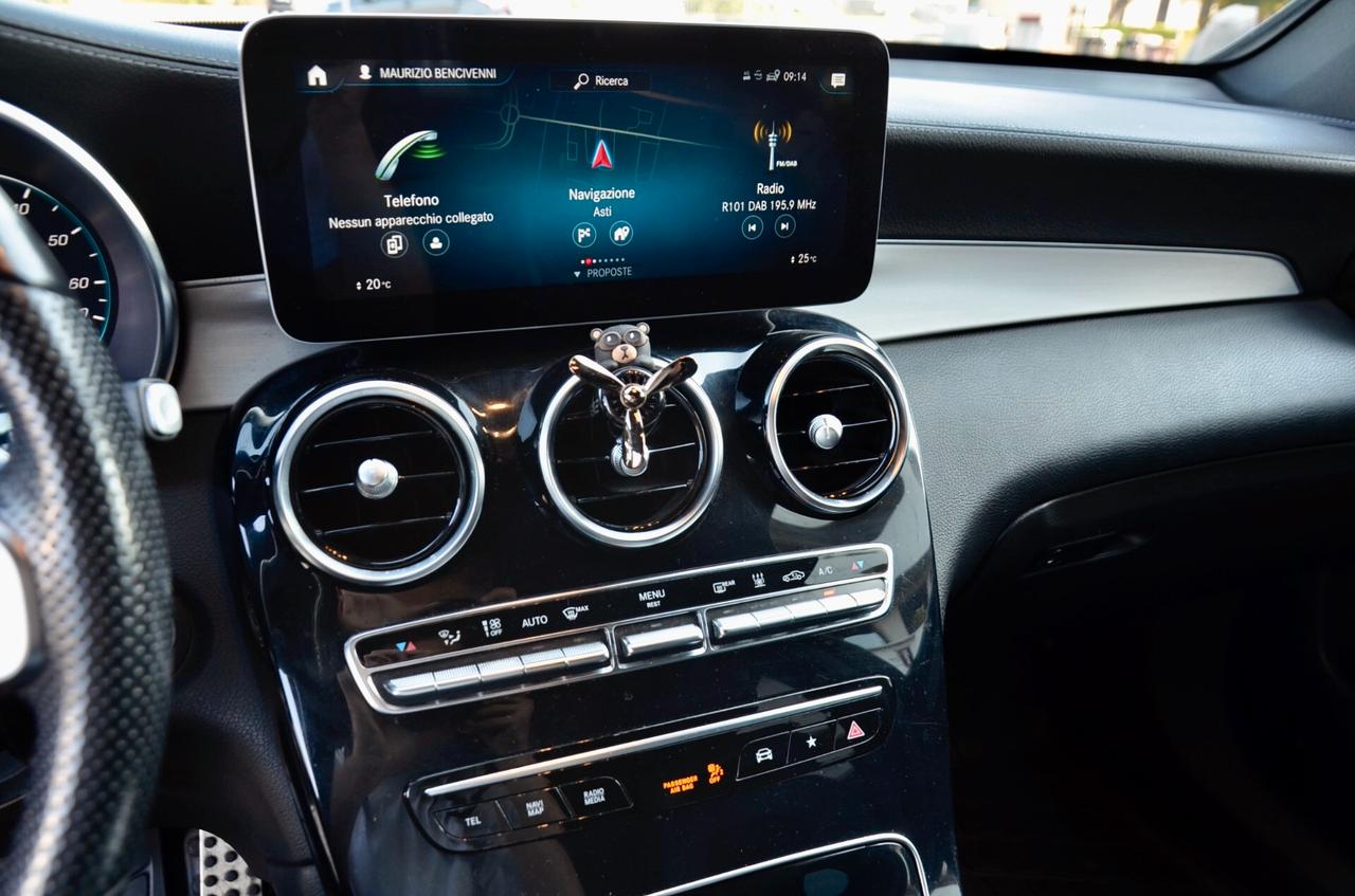 MERCEDES-BENZ GLC COUPE 300de PHEV PLUG IN (EQ POWER) PREMIUM AMG 4MATIC 194cv AUTO, UNICO UTILIZZATORE, UFF ITALIANA, EURO 6D, IVA ESPOSTA, SERVICE MERCEDES, PERMUTE