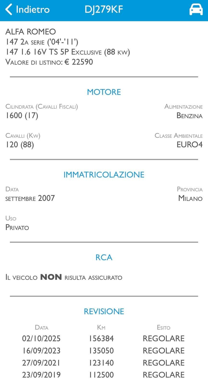 ALFA ROMEO 147 1.6 BENZINA NEOPATENTATI