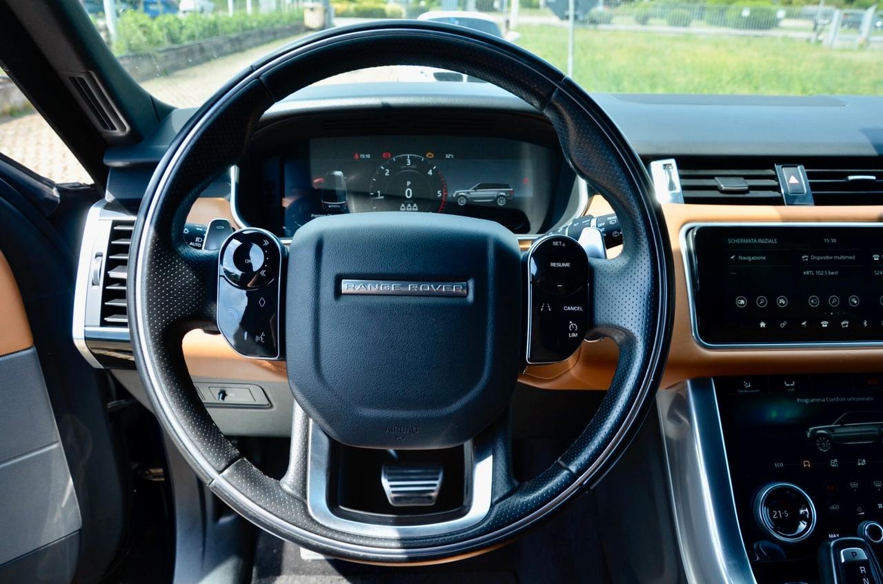 LAND ROVER RANGE ROVER SPORT 3.0 TD V6 DYNAMIC HSE 249cv AUTO, UNICOPROPRIETARIO, EURO 6D, UFF ITALIANA, SERVICE LAND ROVER, GANCIO TRAINO, 21", RETROCAMERA, PERMUTE