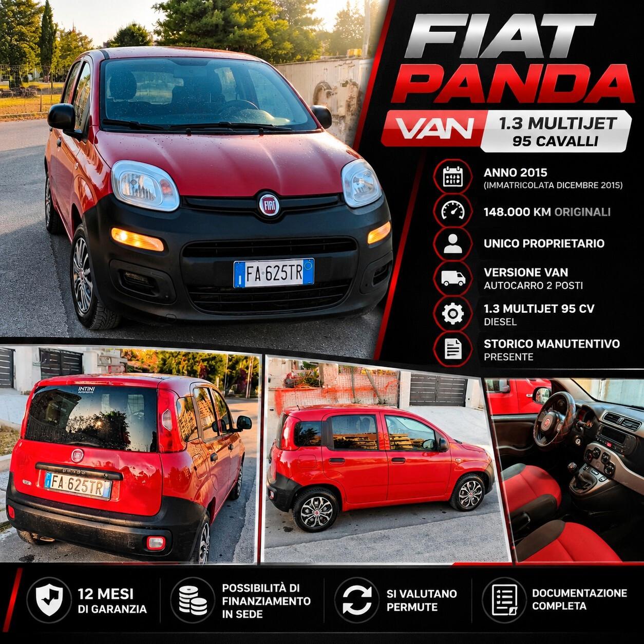 Fiat panda van 2 posti 1.3 MJT 95CV( 12 MESI DI GARANZIA)