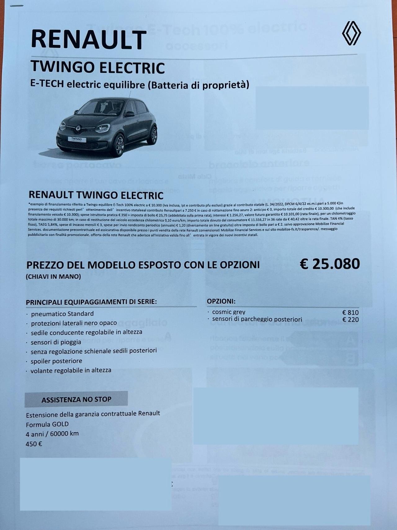 Renault Twingo Electric Equilibre 22kwh - possibilità noleggio no scoring