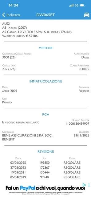 Audi A5 Cabrio 3.0 V6 TDI F.AP. quattro S tr.