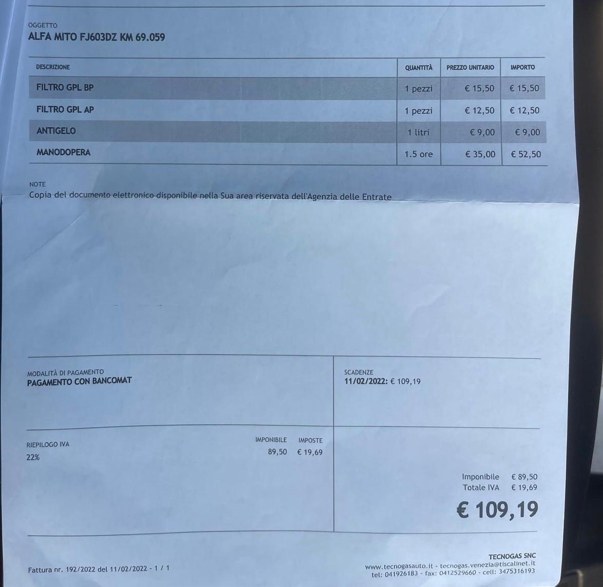 Alfa Romeo MiTo 1.4 T 120 CV GPL Super