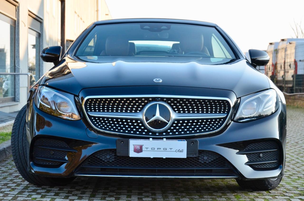MERCEDES-BENZ E 350d CABRIO PREMIUM AMG LINE 4MATIC 258cv AUTO, EURO 6C, SERVICE DIMOSTRABILI, BURMESTER, MULTIBEAM, PELLE TOTALE, 19°, PERMUTE