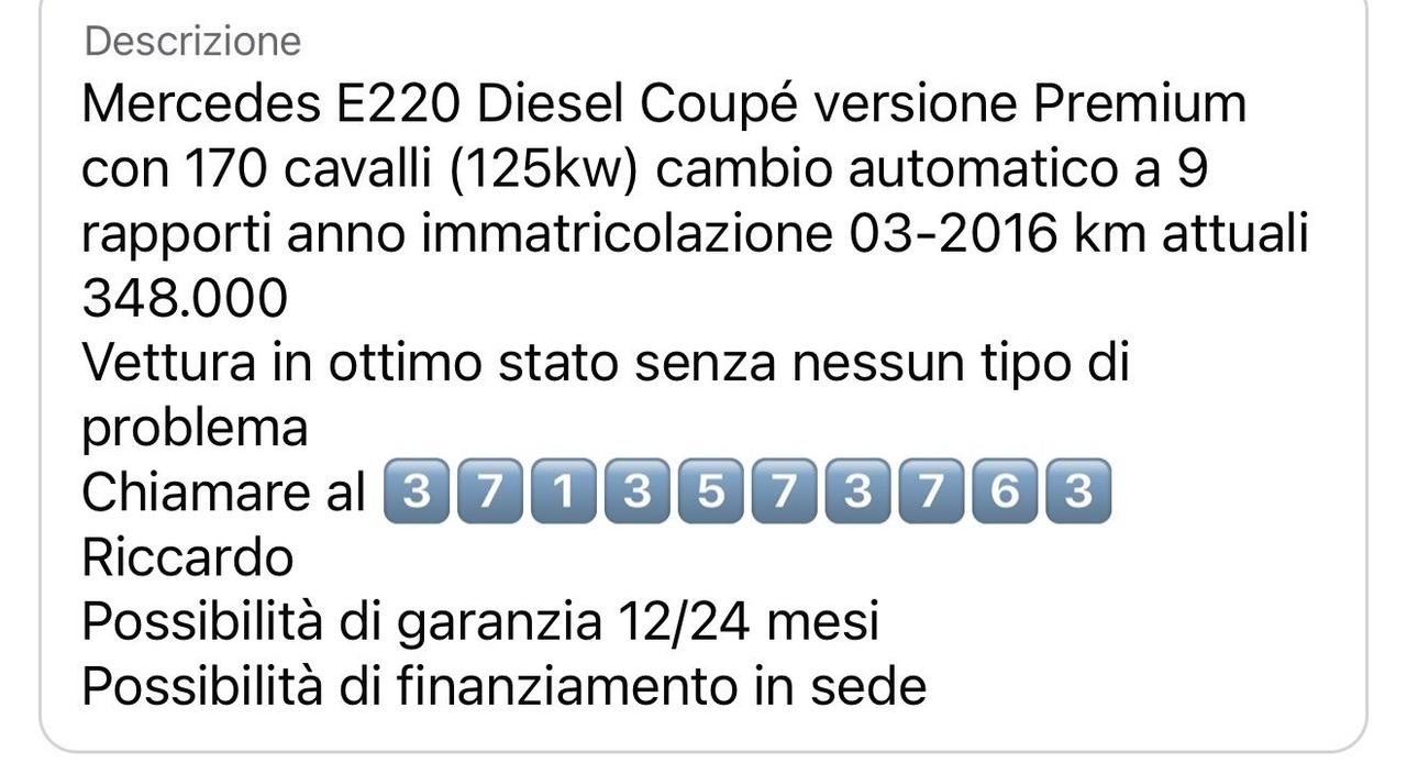 Mercedes-benz E 220 d Auto Premium