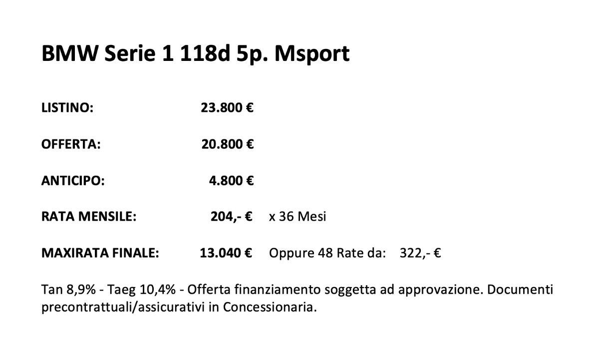 BMW Serie 1 118d 5p. Msport