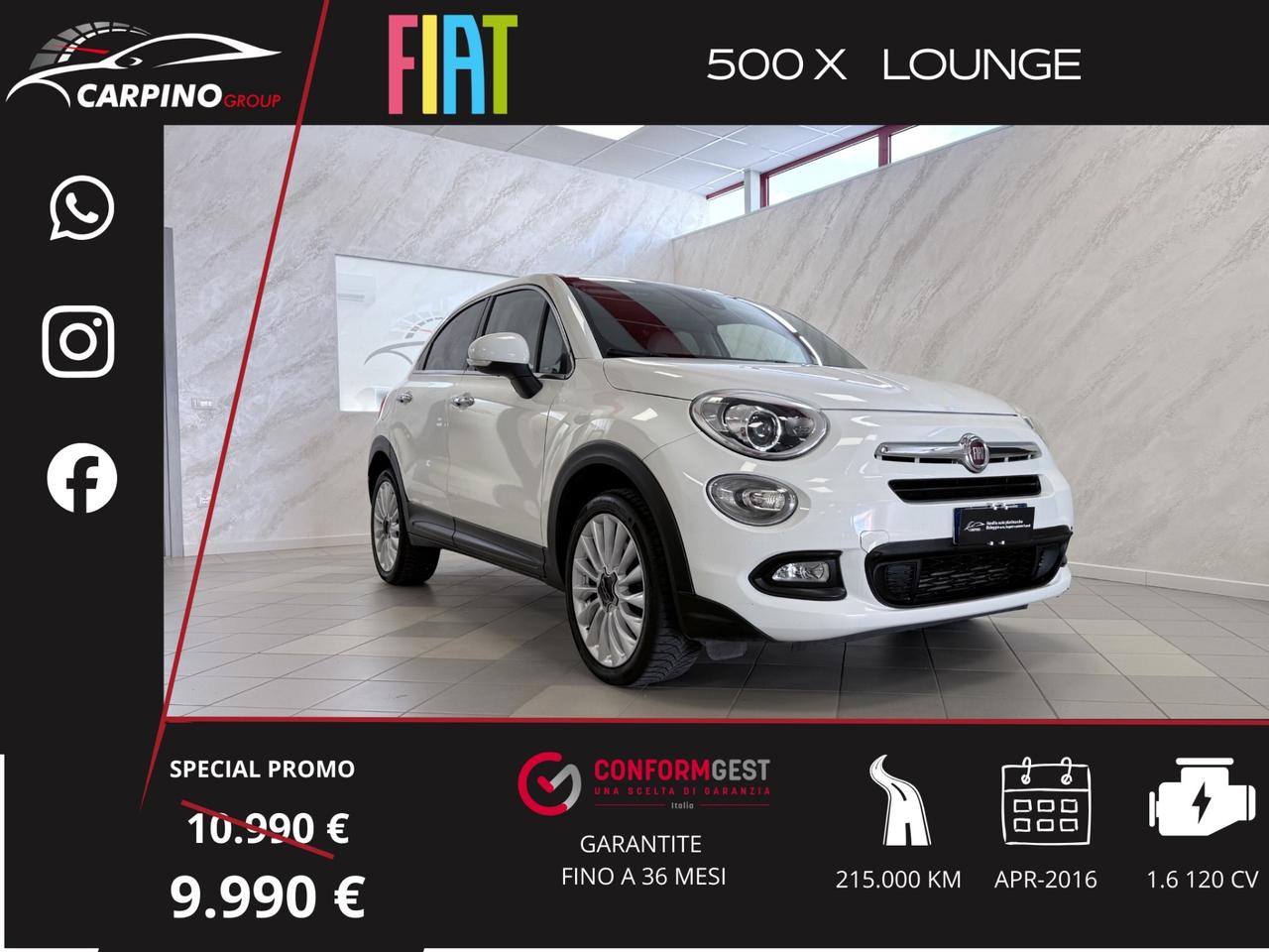 Fiat 500X 1.6 MultiJet 120 CV Lounge