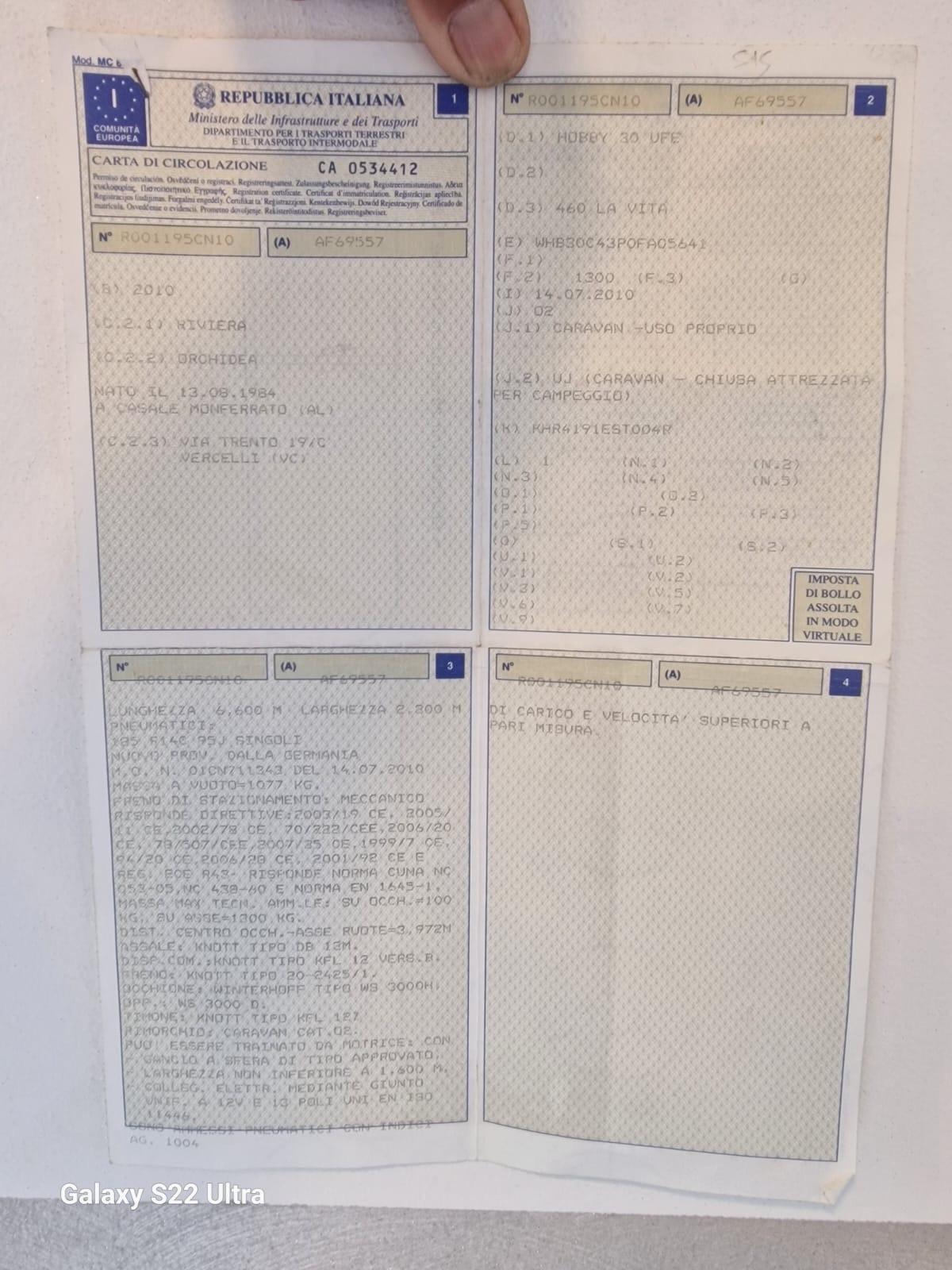 Hobby la Vita Caravan del 2010 in saldo 695