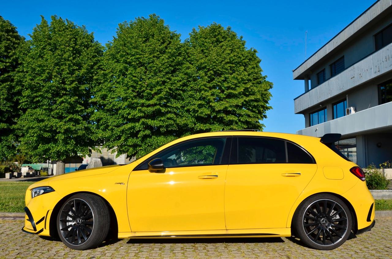 MERCEDES-BENZ A35 AMG 4MATIC 306cv AUTO, UFF ITALIANA, SERVICE MERCEDES, TETTO, MULTIBEAM, RETROCAMERA, LUCI 64 COLORI, 19", PERMUTE