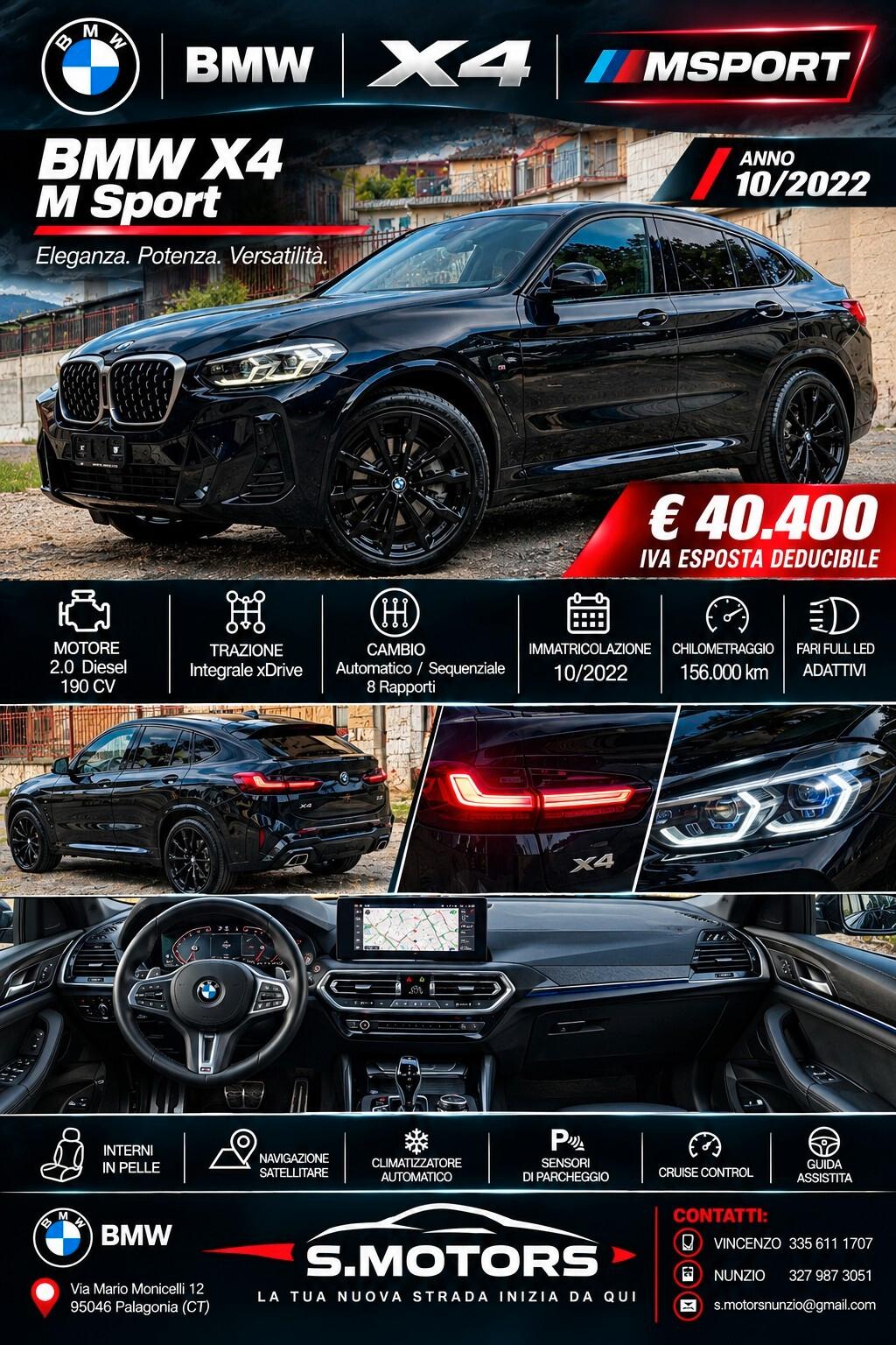 Bmw X4 20d XDrive 190Cv 48V Msport-10/2022