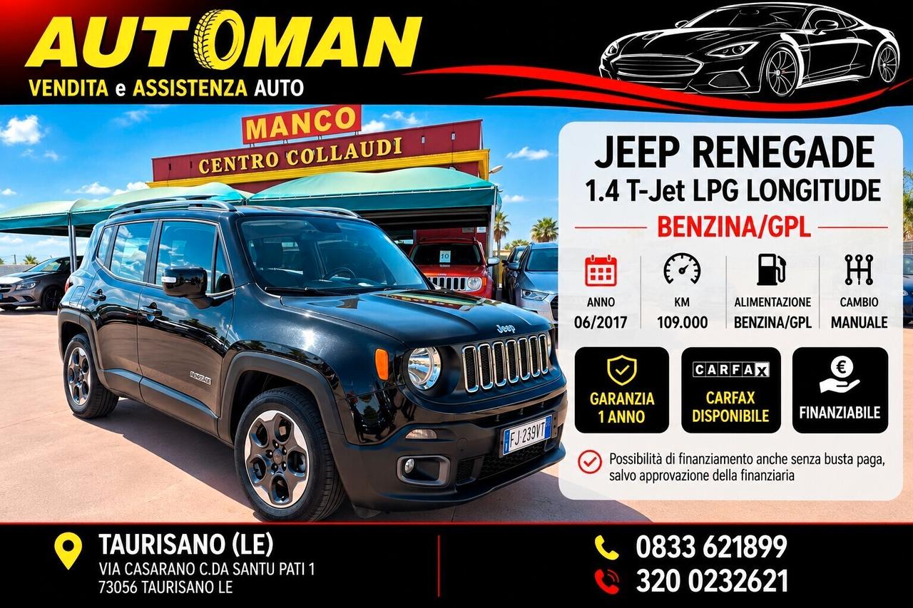 Jeep Renegade 1.4 T-Jet 120 CV GPL Longitude