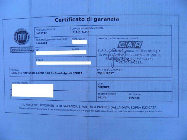 FIAT 500L N1 PRO 1.6MJT 120CV POP STAR N1